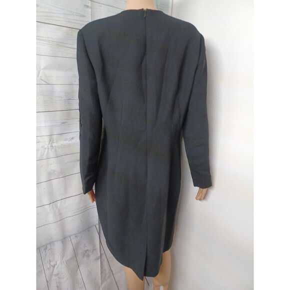 Anne Crimmins 4 Umi Collections Black Dress Long Long Sleeve Velour Applique 12 - Picture 4 of 8